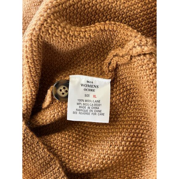 WOOLRICH Women’s Ochre Knit Vest Cardigan Brown Copper Cabin Core 100% Wool XL - Picture 8 of 9